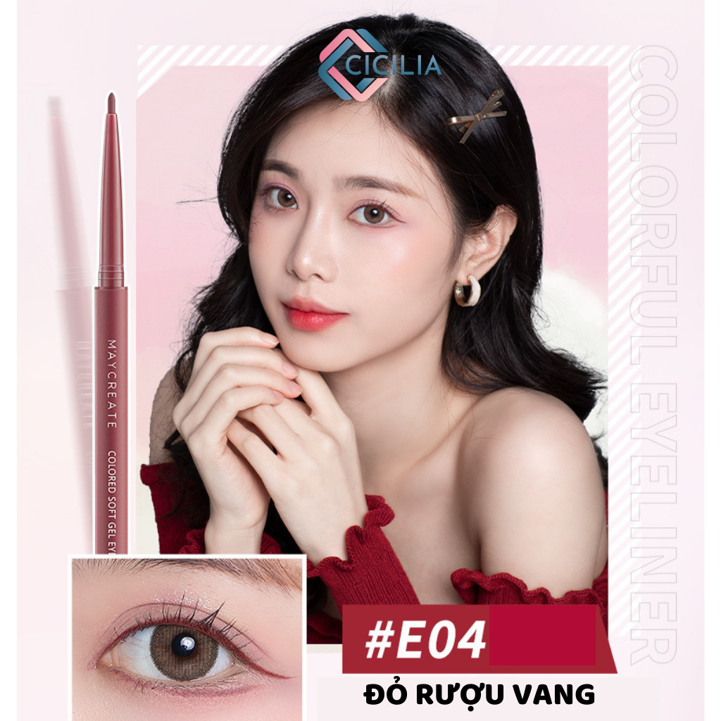 Bút Chì Kẻ Mắt CICILIA Nhiều Màu Đầu Mảnh 1.8mm Chống Thấm Nước Lâu Trôi CI-055