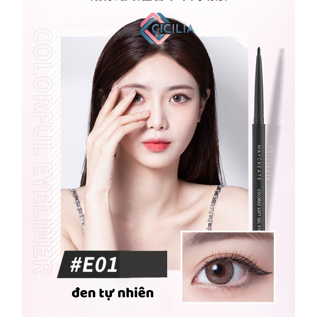 Bút Chì Kẻ Mắt CICILIA Nhiều Màu Đầu Mảnh 1.8mm Chống Thấm Nước Lâu Trôi CI-055