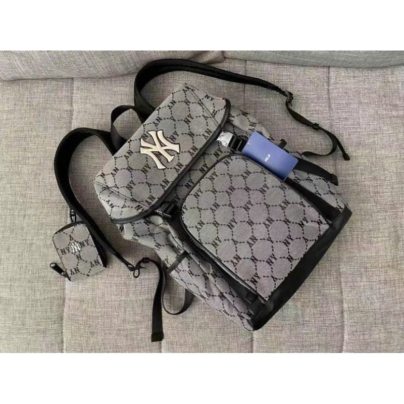 Balo unisex nam nữ MLB size 25 × 50 cm full họa tiết monogram chất liệu dày dặn