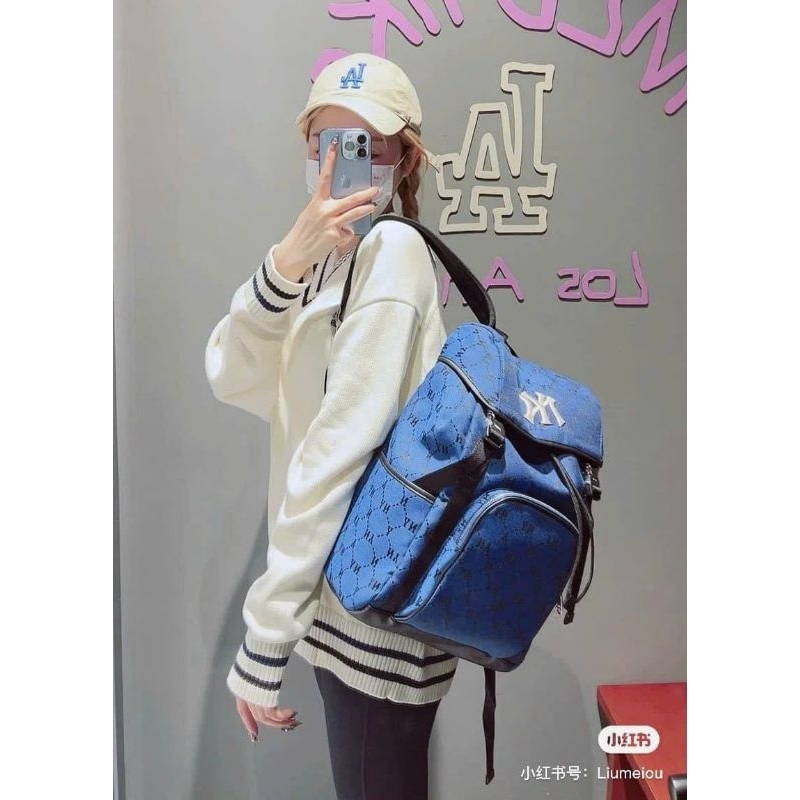 Balo unisex nam nữ MLB size 25 × 50 cm full họa tiết monogram chất liệu dày dặn