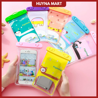Túi đựng điện thoại chống nước, cảm ứng, đi biển, đi xe máy, có kèm dây đeo tiện lợi Huyna Mart TD43