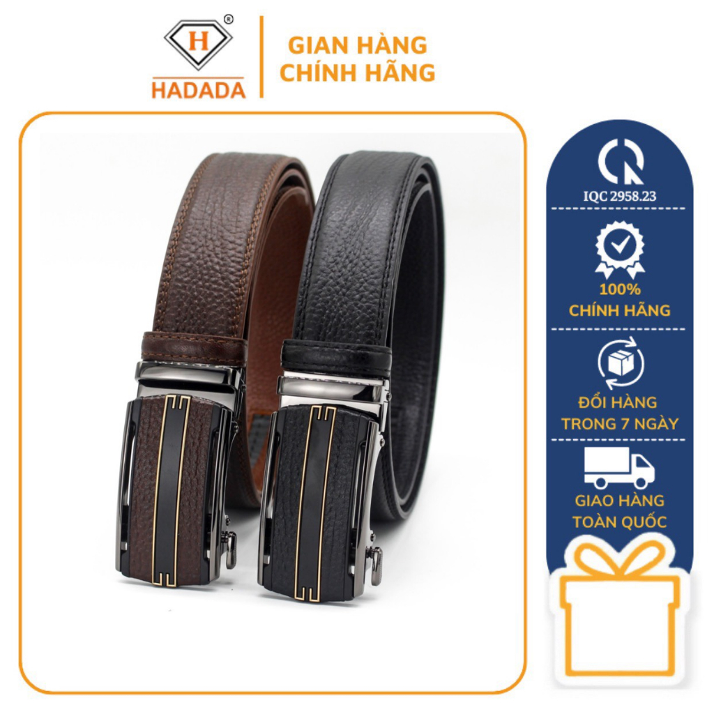 Thắt Lưng Nam Da Bò Hadada DHD202 Đen Nâu Kiểu Dáng Sang Trọng, Lịch Lãm