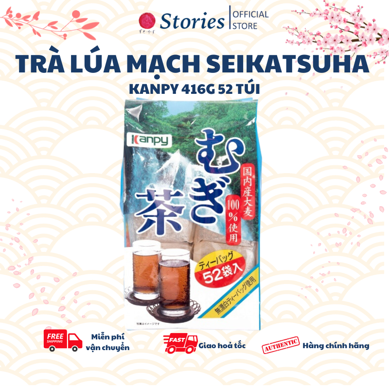 Trà lúa mạch Seikatsuha hương vị tinh tế Nhật Bản 416g 52 túi - TRÀ LÚA MẠCH TÚI LỌC Seikatsuha Kanpy thanh mát