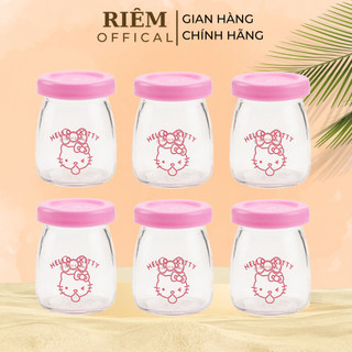Hủ làm sửa chua thuy tinh 100ml hình tròn kèm nắp nhữa an toàn tiện lợi riem