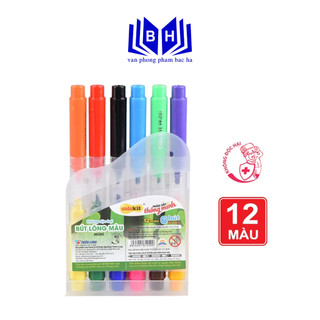 Bút lông 2 đầu colokit fp-c01 - bút lông màu nước 2 đầu colokit fp-c01 - 12 màu