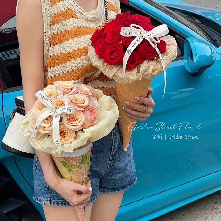 Set 5 cái gói hoa ốc quế bìa cứng hot trend