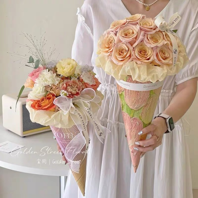 Set 5 cái gói hoa ốc quế bìa cứng hot trend