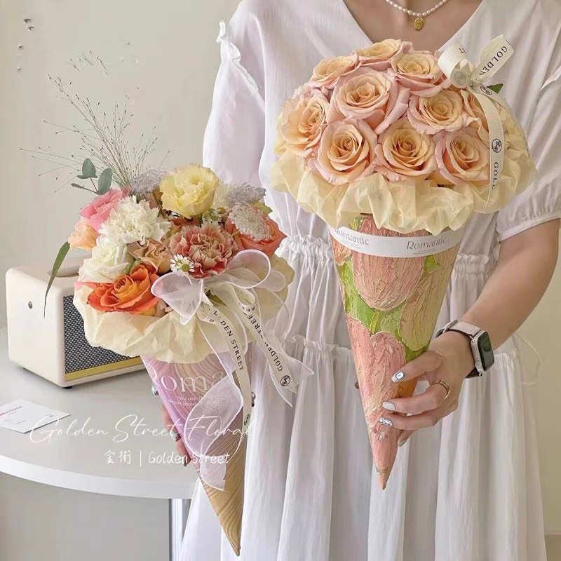 Set 5 cái gói hoa ốc quế bìa cứng hot trend