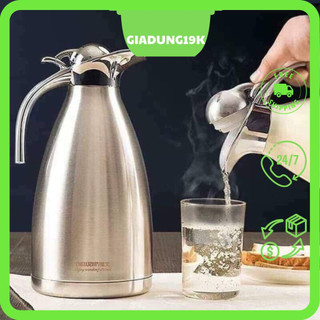   Bình nước inox giữ nhiệt 2 lít mỏ vịt có nắp - Bình pha trà, pha cà phê đựng nước 2 lít inox