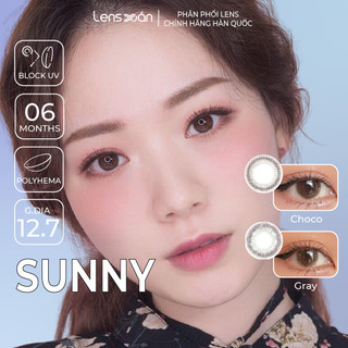 Kính áp tròng cận 6 tháng LENS XOẮN lens tự nhiên nâu xám không giãn B.S.COR SUNNY CHOCO SUNNY GRAY