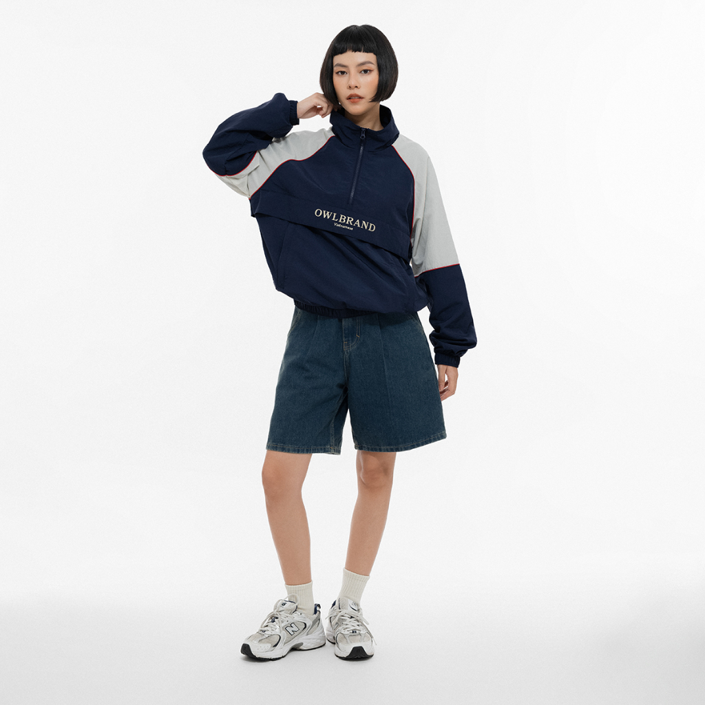 Áo khoác dù Owlbrand Halfzip/Navy