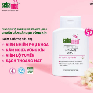 {Xả hàng nghỉ bán} Dung dịch vệ sinh phụ nữ Sebamed pH3.8 200ml