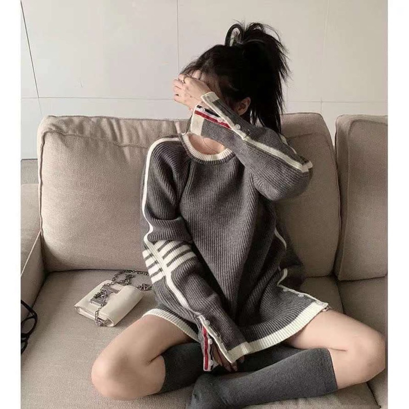 Áo len sweter thom tay viền hàng Qc