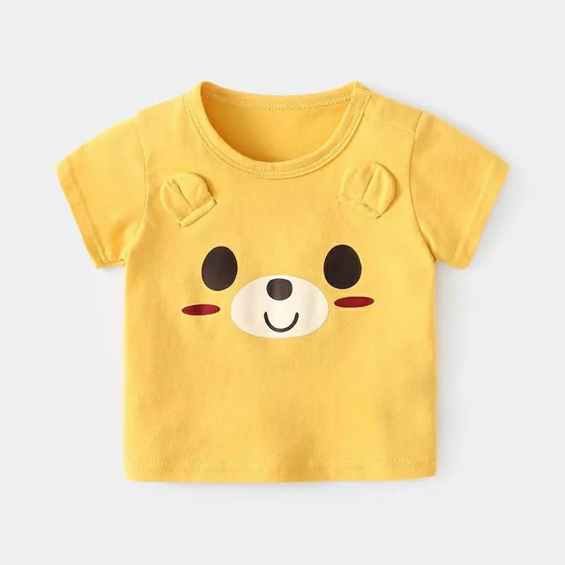 Áo thun cộc tay mặt hoạt hình gắn tai siêu cute cho bé 8-18kg