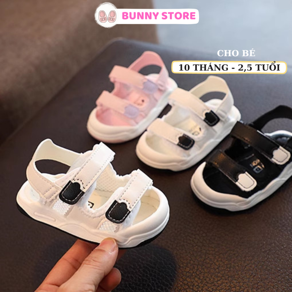 Dép tập đi cho bé trai bé gái sandal da mềm Bunny Store, dép cho bé gái sơ sinh từ 10 tháng đến 2,5 tuổi đế mềm GTD25