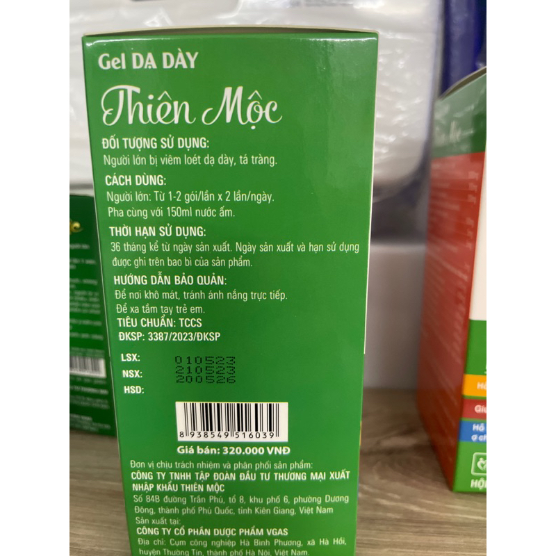 GEL DẠ DÀY THIÊN MỘC hộp 20 gói