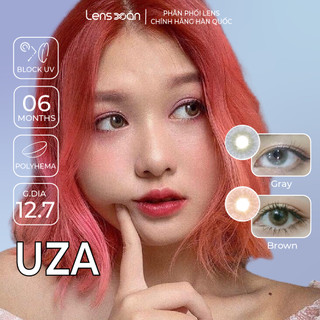 Kính áp tròng cận 6 tháng LENS XOẮN lens xám tây không viền HERA UZA GRAY, BROWN