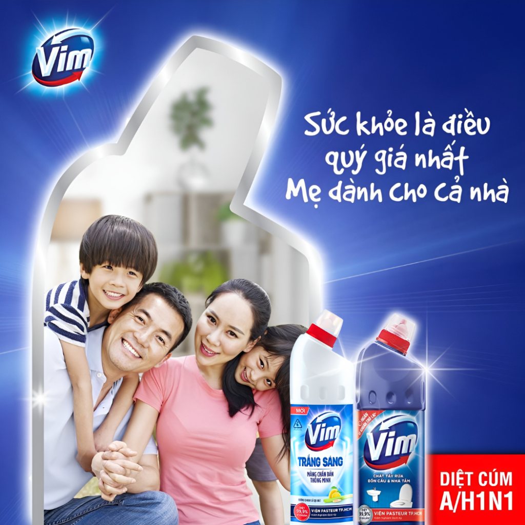 Vim Tẩy Bồn Cầu, Gel Khử Mùi Bồn Cầu, Combo 2 Nước Tẩy Rửa Làm Thơm Ngăn Khuẩn Sạch Nhà Vệ Sinh Phòng Tắm