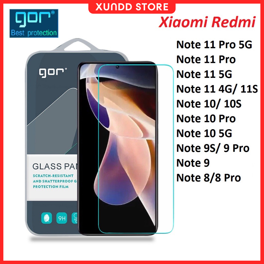 Kính Cường Lực Gor Xiaomi Redmi Note 10, Note 10 5G, Note 10 Pro, Tặng kèm phụ kiện dán kính