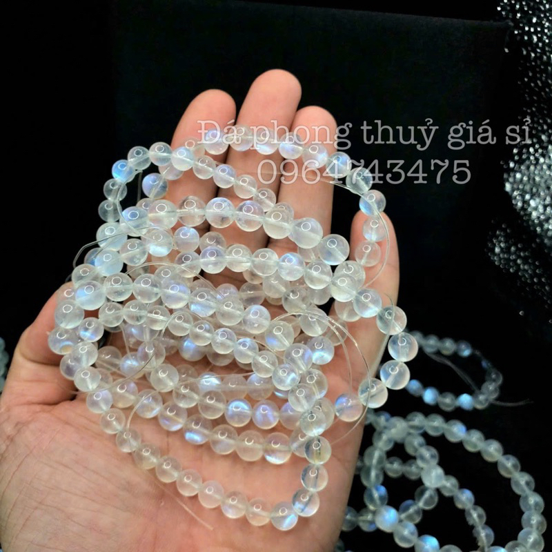 Vòng tay đá mặt trăng moonstone 8A Sieu Vip Hàng đẹp kiểm định