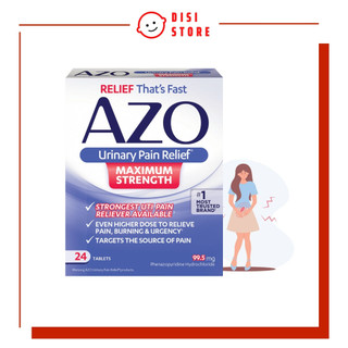 Azo Maximum Strength Hộp Xanh Loại 24 Viên Dành Cho UTI / Đau Hông Chậu / Đường Niệu Bàng Quang - DISI