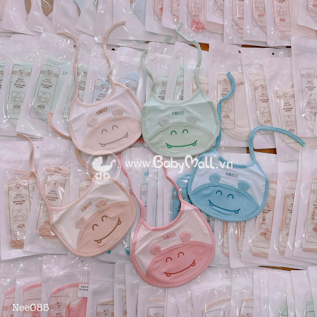 Yếm sơ sinh Hrnee vải petit mát mịn