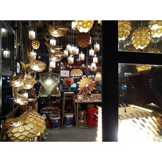 Đèn gỗ akz- diy vỏ gỗ