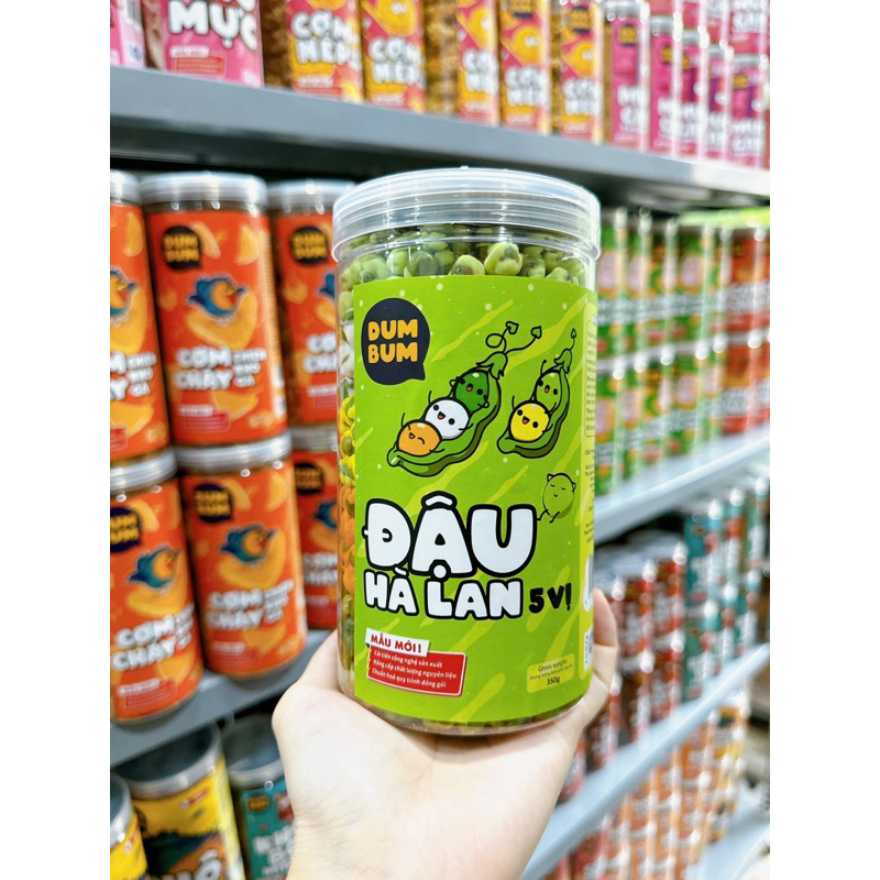 Đậu hà lan 5 vị wasabi phô mai tỏi ớt sữa rau củ DumBum đồ ăn vặt 350g