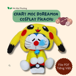 Chart móc Doreamon Cosplay Pikachu dễ thương