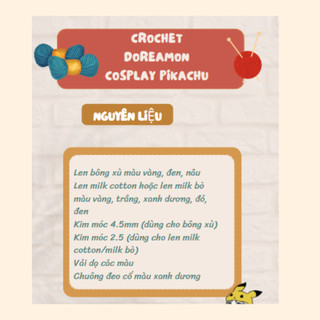 (File PDF) Chart móc Doreamon Cosplay Pikachu dễ thương