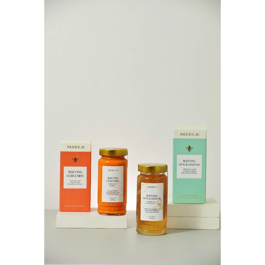 Combo: Mật ong Curcumin 400g + Mật ong Gừng & Giấm Táo 400g