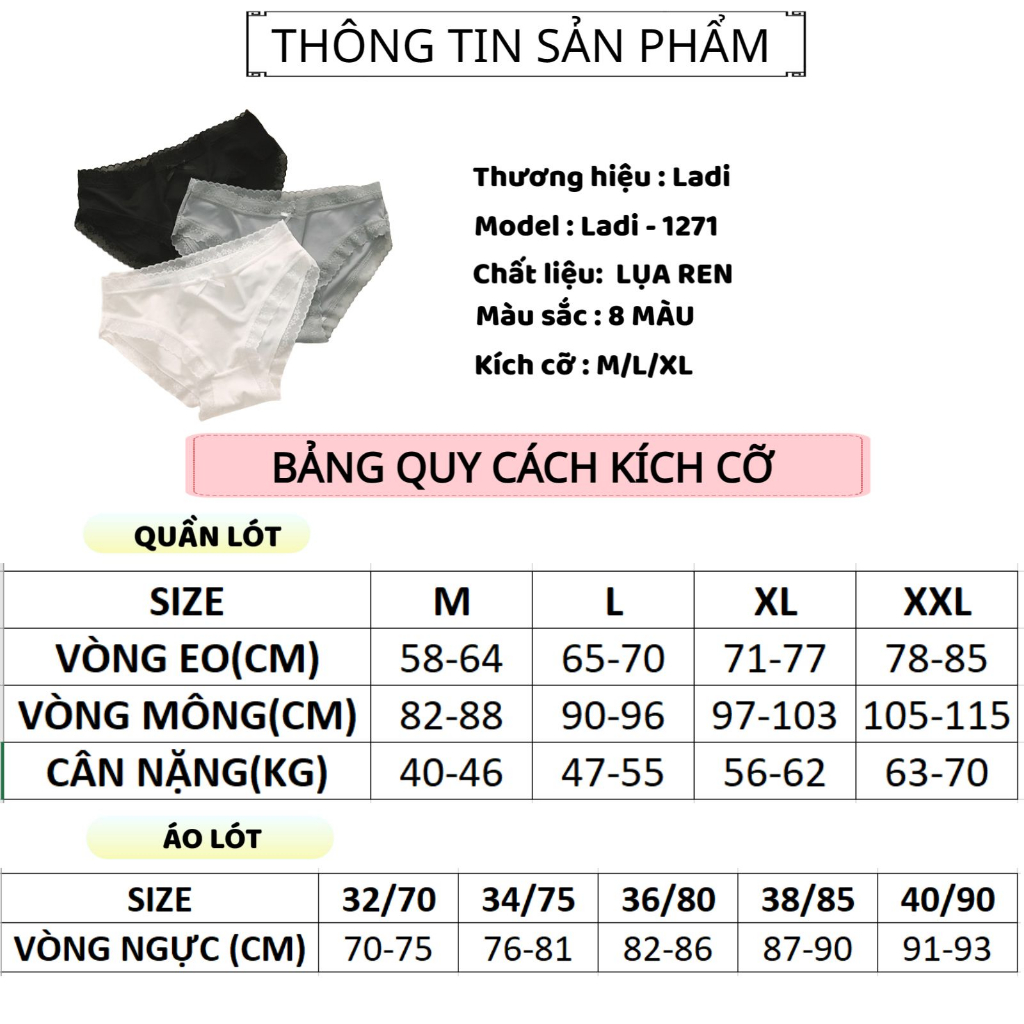 Quần Lót Ren Nữ LADI Cao Cấp Thiết Kế Su Lụa Phối Ren hoa thoáng mát gợi cảm MÃ 1271