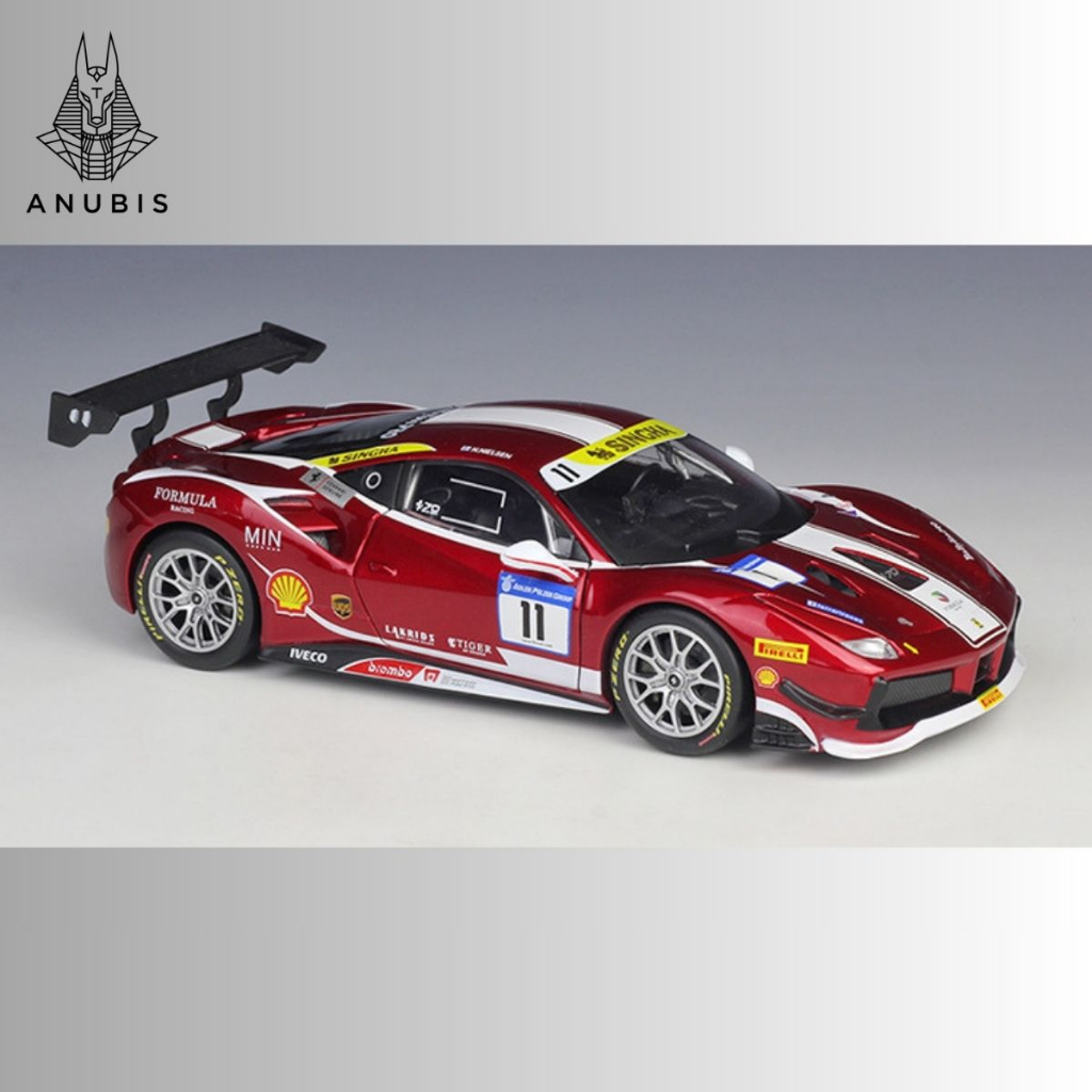 Mô Hình Xe Ôtô Kim Loại 1/24 Siêu Xe FERRARI 488 CHALLENGE FORMULA RACING Sẵn Đế Dùng Để Trưng Bày Bàn Làm Việc
