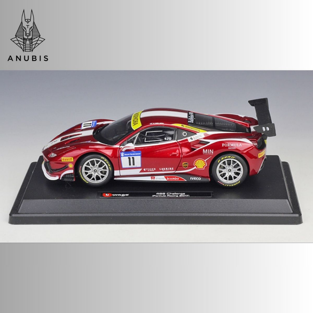 Mô Hình Xe Ôtô Kim Loại 1/24 Siêu Xe FERRARI 488 CHALLENGE FORMULA RACING Sẵn Đế Dùng Để Trưng Bày Bàn Làm Việc