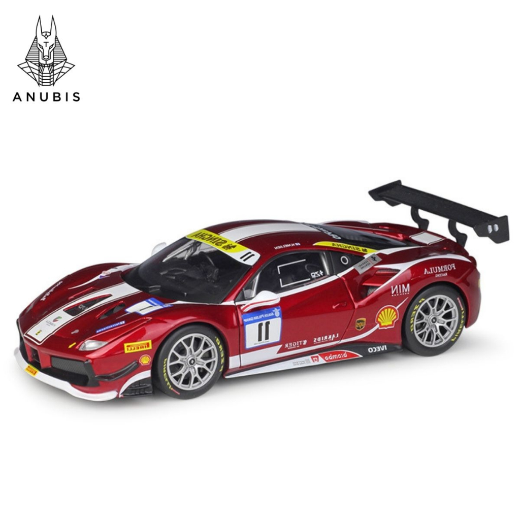 Mô Hình Xe Ôtô Kim Loại 1/24 Siêu Xe FERRARI 488 CHALLENGE FORMULA RACING Sẵn Đế Dùng Để Trưng Bày Bàn Làm Việc