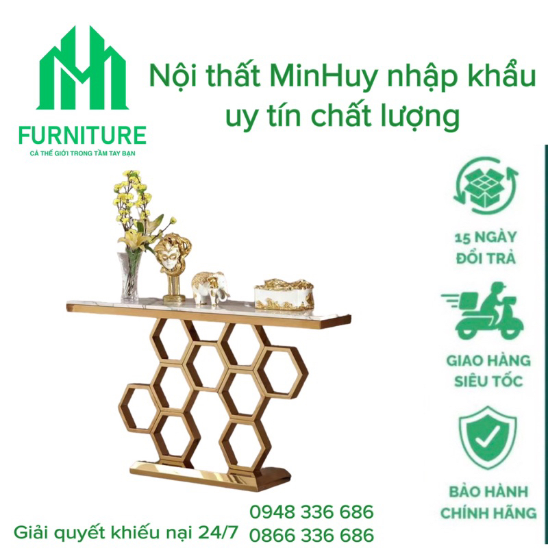 kệ console chân sắt sơn tĩnh điện mặt đá ceramic cao cấp CS16