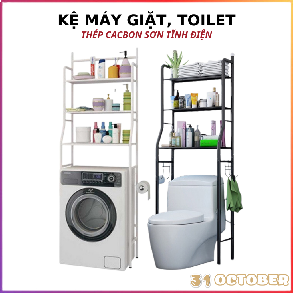 Kệ Nhà Vệ Sinh Bồn Cầu, Giá Để Đồ Máy Giặt 3 TẦNG Cao Cấp