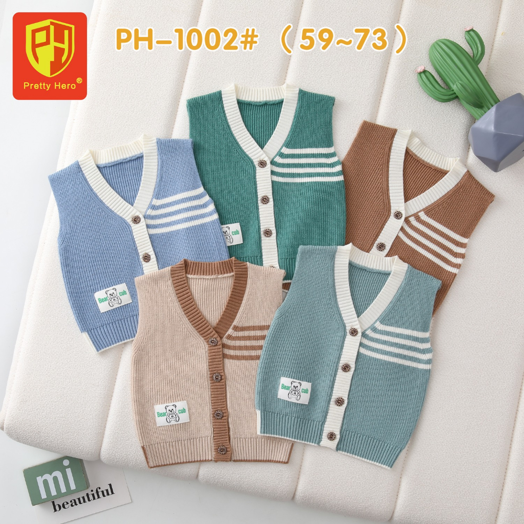 Áo Len Gile Bé Trai , Áo Len Gile Bear Cub Cho Bé (Mã PH-1002, PH-1001) - Áo Len Gile Mềm Mịn Dành Cho Bé (Size 59-73)