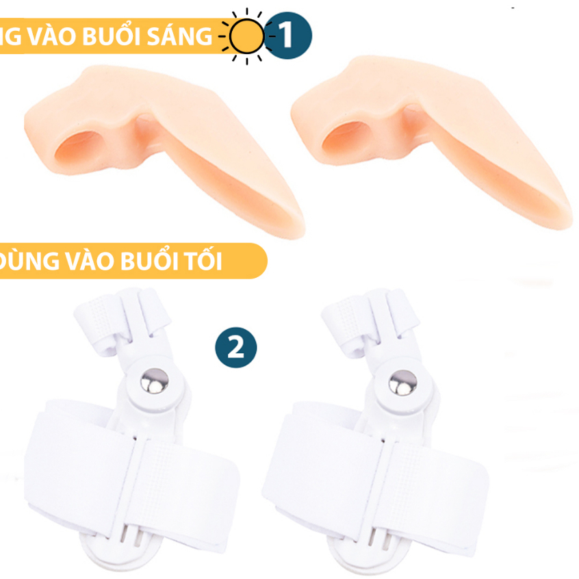 Combo 2 cặp dụng cụ chỉnh hình, bảo vệ ngón chân cái bị vẹo chất liệu nhựa PC và silicone - Buybox