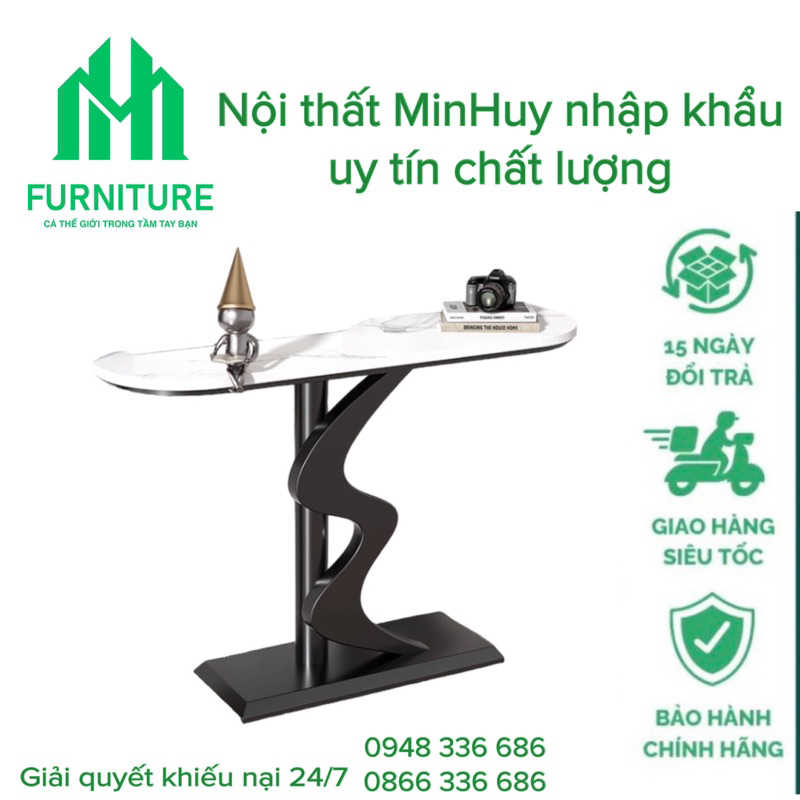 Kệ console chân sắt sơn tĩnh điện mặt đá ceramic cao cấp CS15