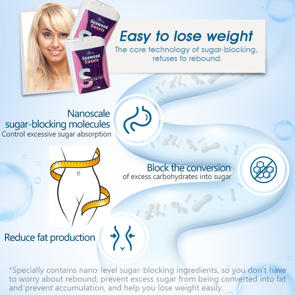 Giảm cân trong 7 ngày 3-7kg SEAWEED SWEETS giảm cân cấp tốc giảm mỡ bụng Không có tác dụng phụ
