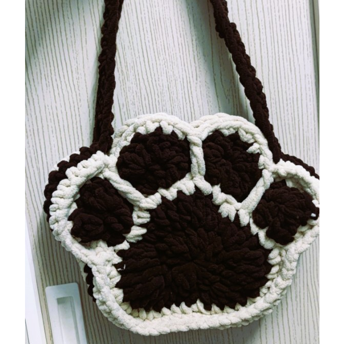 Túi len nhung bàn chân - tặng thêm charm nhỏ treo túi - Handmade theo order riêng