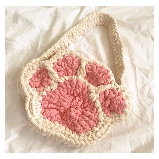 Túi len nhung bàn chân - tặng thêm charm nhỏ treo túi - Handmade theo order riêng