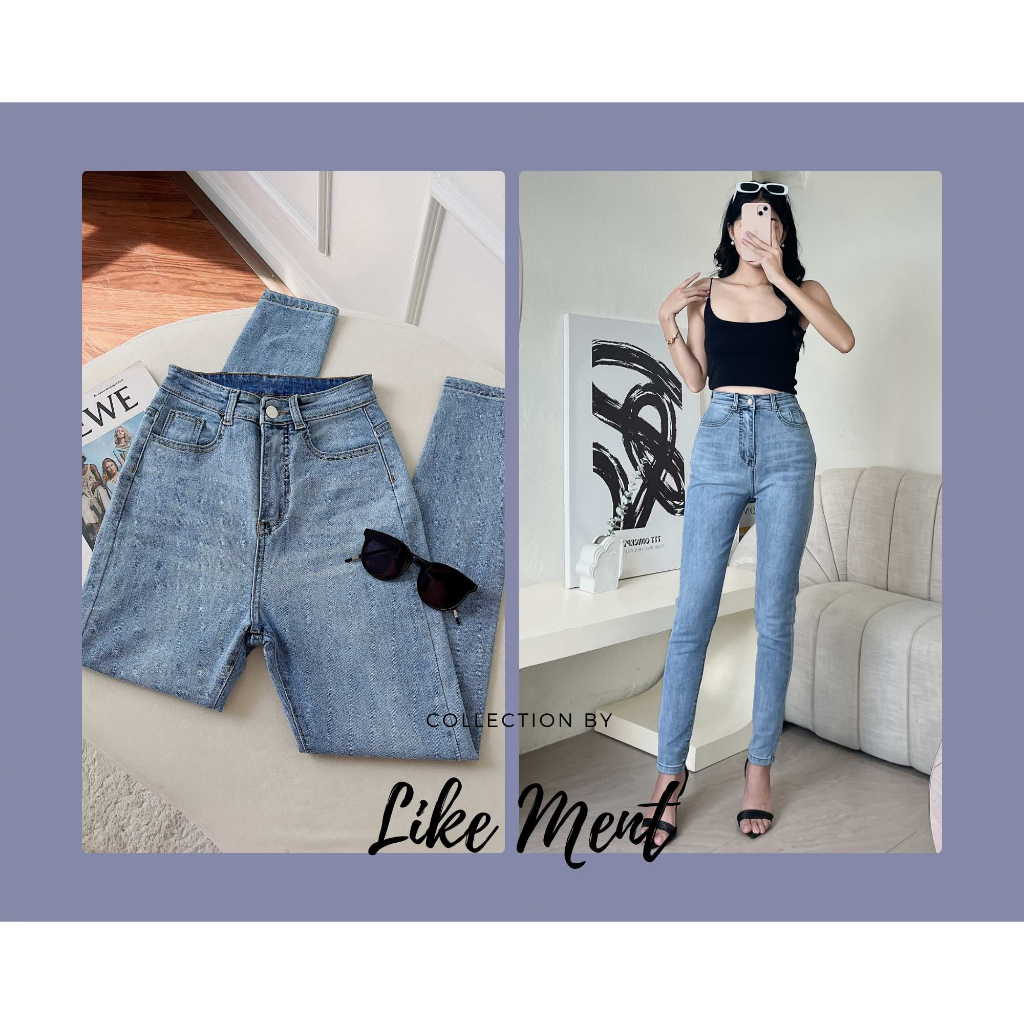 QUẦN JEAN NỮ LƯNG CAO ÔM DÁNG CO GIÃN