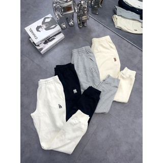 Quần nì jogger M L B unisex lưng thun Basic Logo thêu
