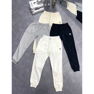 Quần nì jogger M L B unisex lưng thun Basic Logo thêu