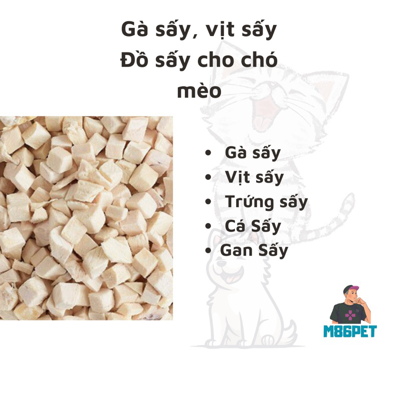Gà sấy đồ sấy khô cho chó mèo phân loại
