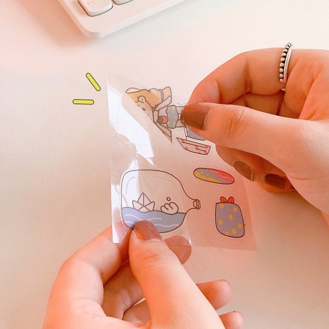 MIếng Dán Sticker 2D cute trang trí dán tập vở, máy tính, bình nước, bút nước,kệ bút,hộp mỹ phẩm 2D