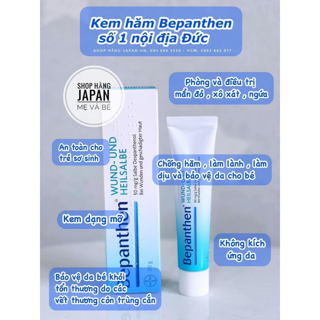 Kem chống hăm Bepanthen tuýp 20g cho bé - Hàng Đức