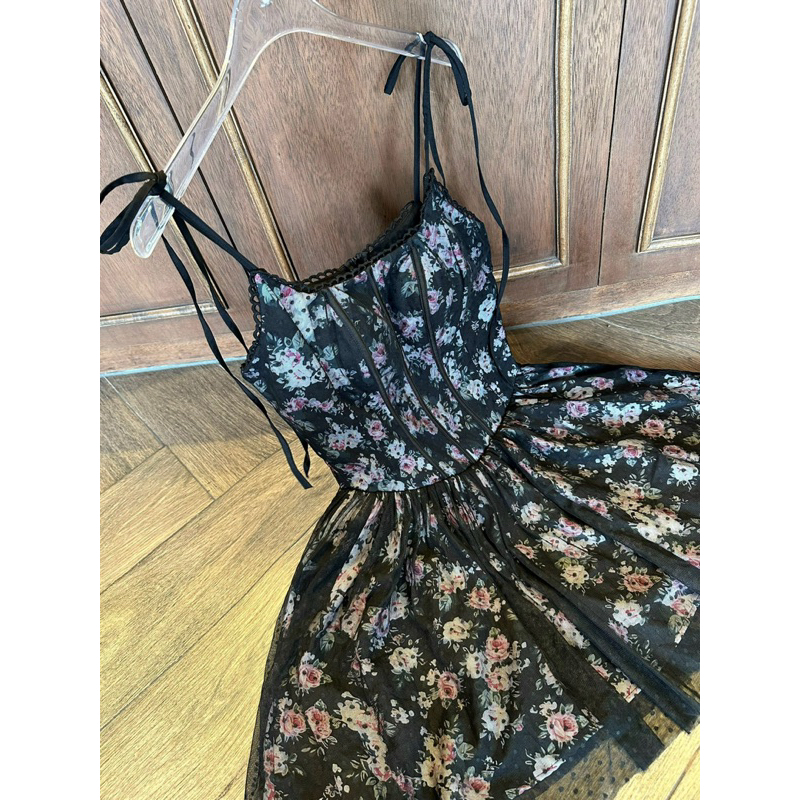 ĐẦM HOA HAI DÂY CORSET